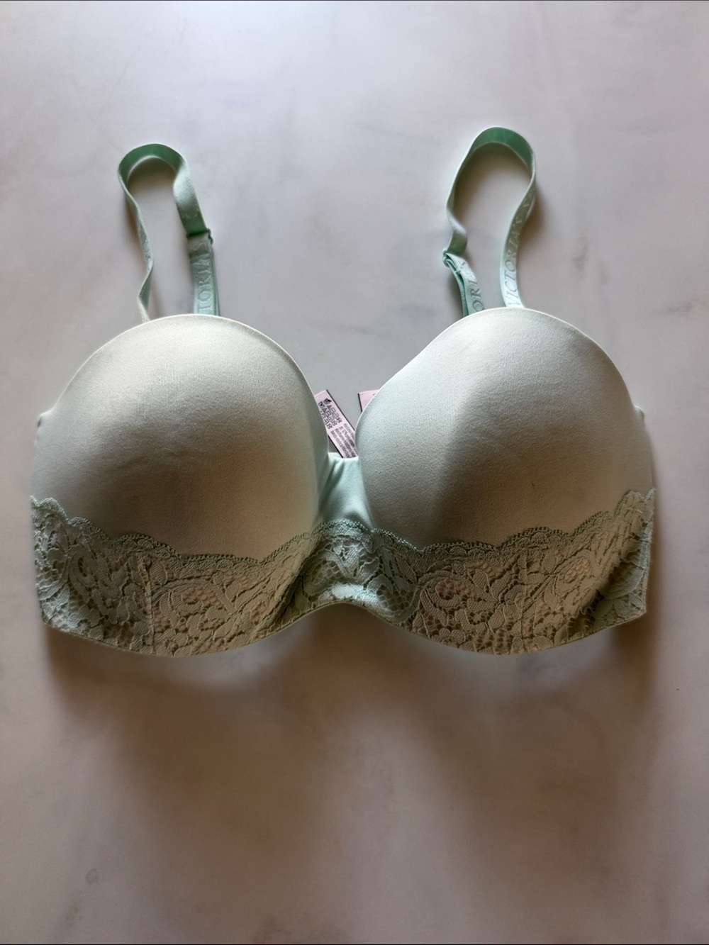 Victoria's Secret Mint Lace-Trim T-Shirt Bra
